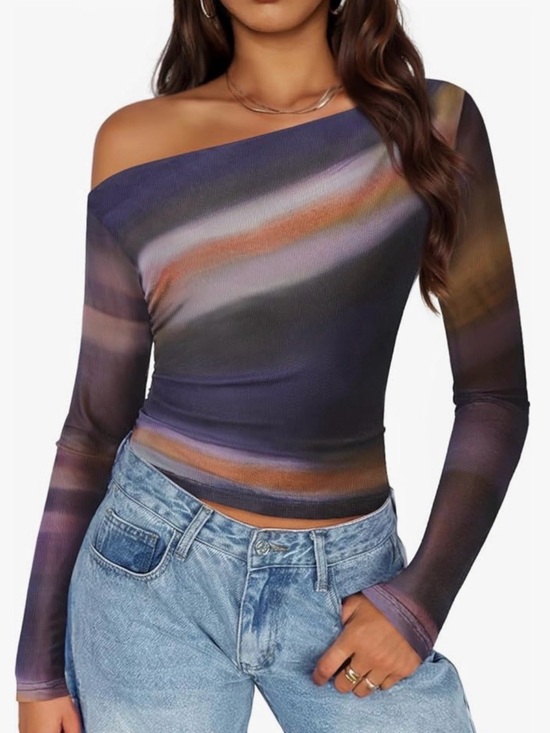 Tops - Off The Shoulder Long Sleeve Top